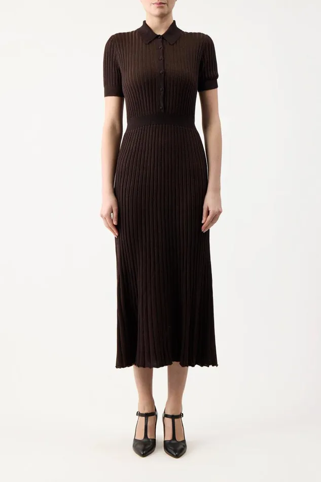 Gabriela Hearst Dresses Women Amor Knit Dress In Chocolate Cashmere Silk