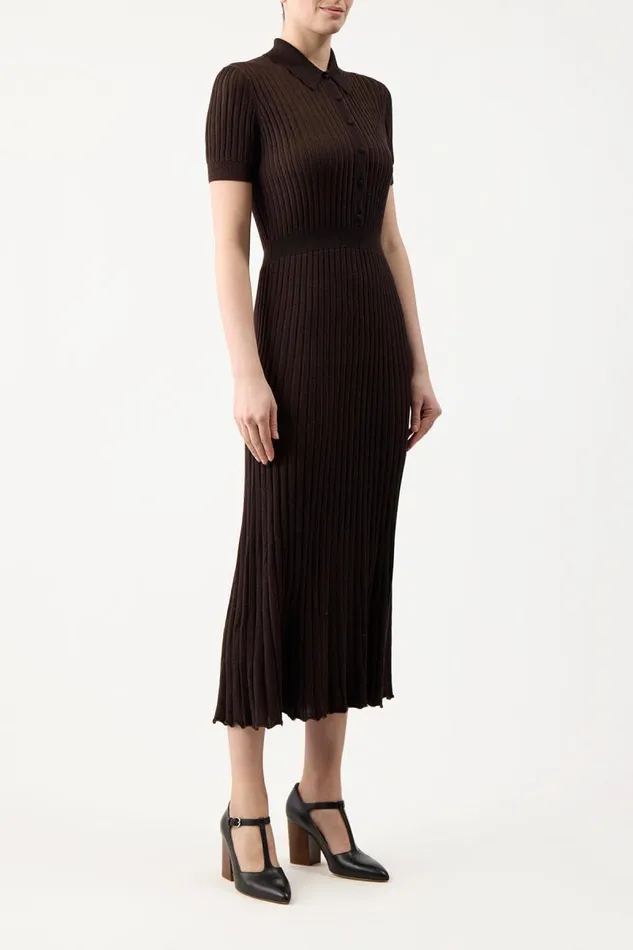 Gabriela Hearst Dresses Women Amor Knit Dress In Chocolate Cashmere Silk
