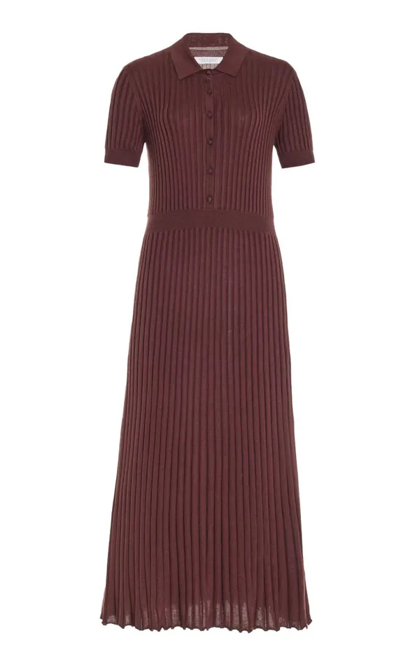 Gabriela Hearst Dresses Women Amor Knit Dress In Deep Bordeaux Cashmere Silk