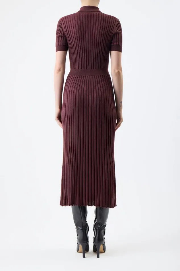 Gabriela Hearst Dresses Women Amor Knit Dress In Deep Bordeaux Cashmere Silk