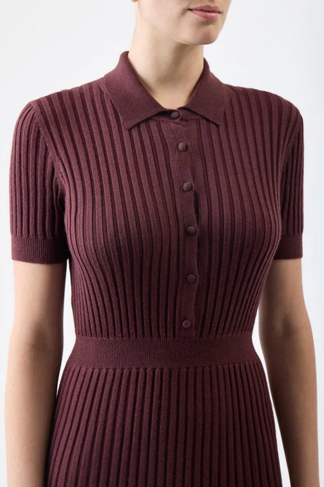 Gabriela Hearst Dresses Women Amor Knit Dress In Deep Bordeaux Cashmere Silk