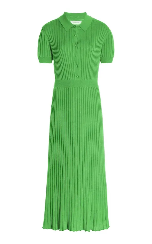 Gabriela Hearst Dresses Women Amor Knit Dress In Fluorescent Green Cashmere Silk