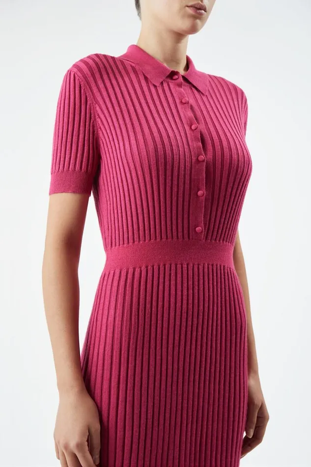 Gabriela Hearst Dresses Women Amor Knit Dress In Fuchsia Cashmere Silk