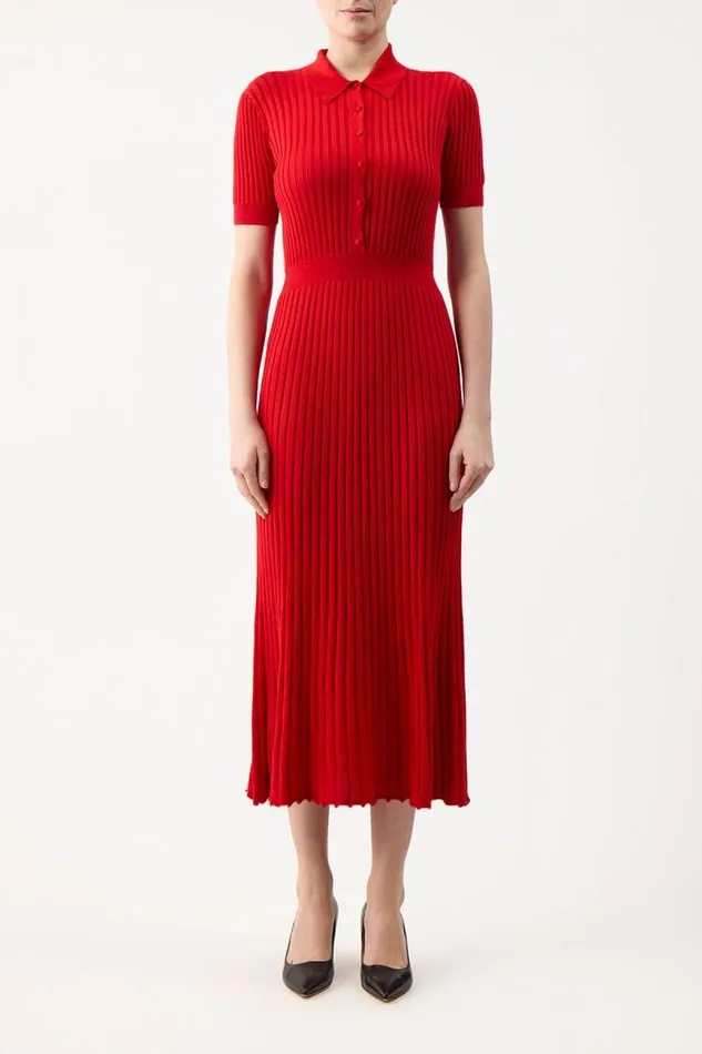 Gabriela Hearst Dresses Women Amor Knit Dress In Red Topaz Cashmere Silk