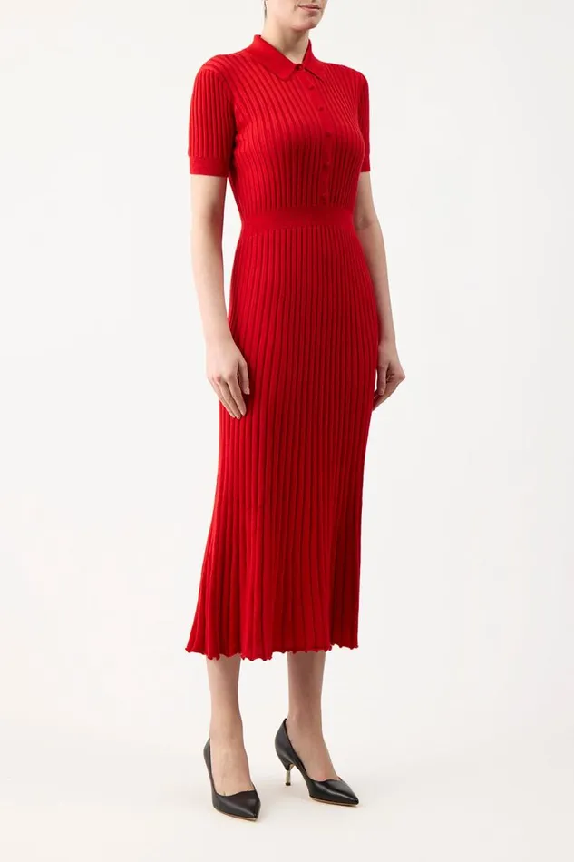 Gabriela Hearst Dresses Women Amor Knit Dress In Red Topaz Cashmere Silk