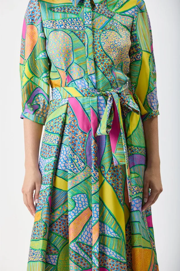 Gabriela Hearst Dresses Women Andy Pleated Shirtdress In Green Multi Printed Silk Twill