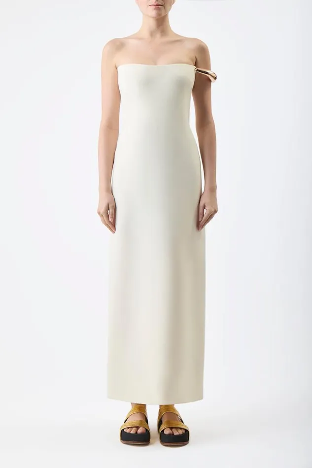 Gabriela Hearst Dresses Women Anica Dress In Ivory Wool Silk Cady