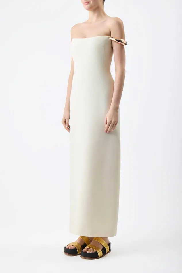 Gabriela Hearst Dresses Women Anica Dress In Ivory Wool Silk Cady
