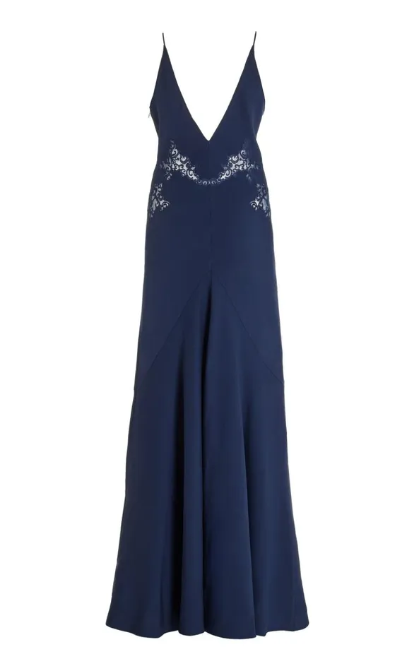 Gabriela Hearst Dresses Women Apuleius Lace Dress In Navy Silk Crepe