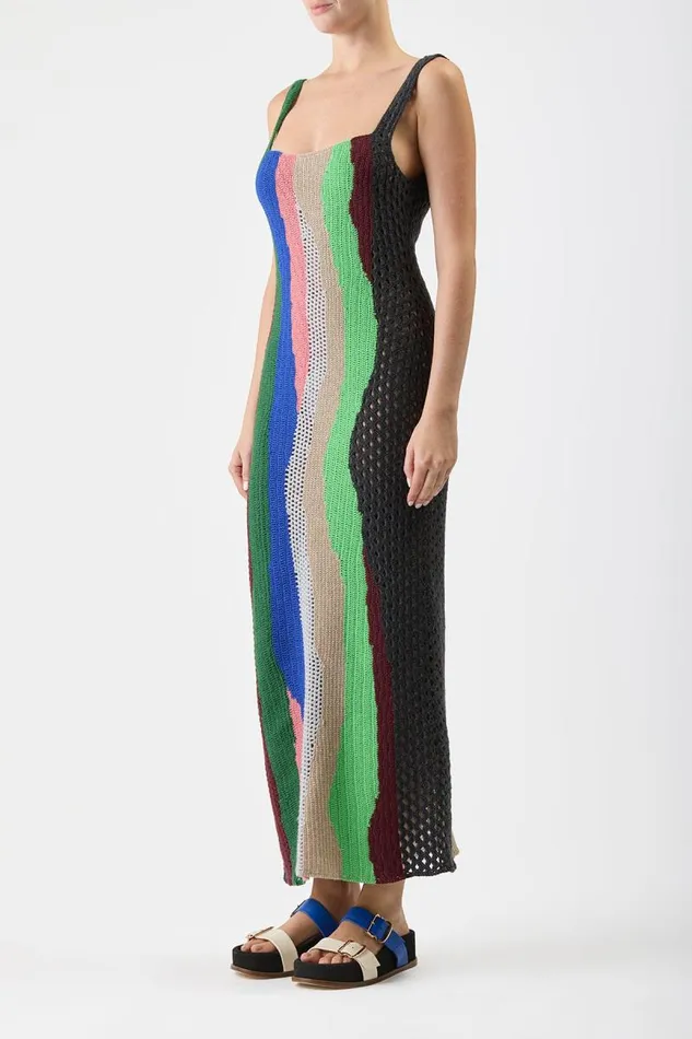 Gabriela Hearst Dresses Women Arben Crochet Dress In Multi Cashmere