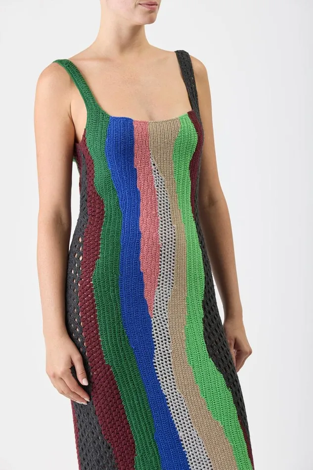 Gabriela Hearst Dresses Women Arben Crochet Dress In Multi Cashmere