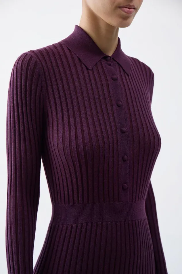 Gabriela Hearst Dresses Women Ardor Knit Dress In Italian Plum Cashmere Silk
