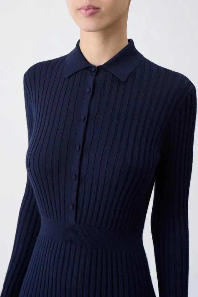 Gabriela Hearst Dresses Women Ardor Knit Dress In Navy Cashmere Silk