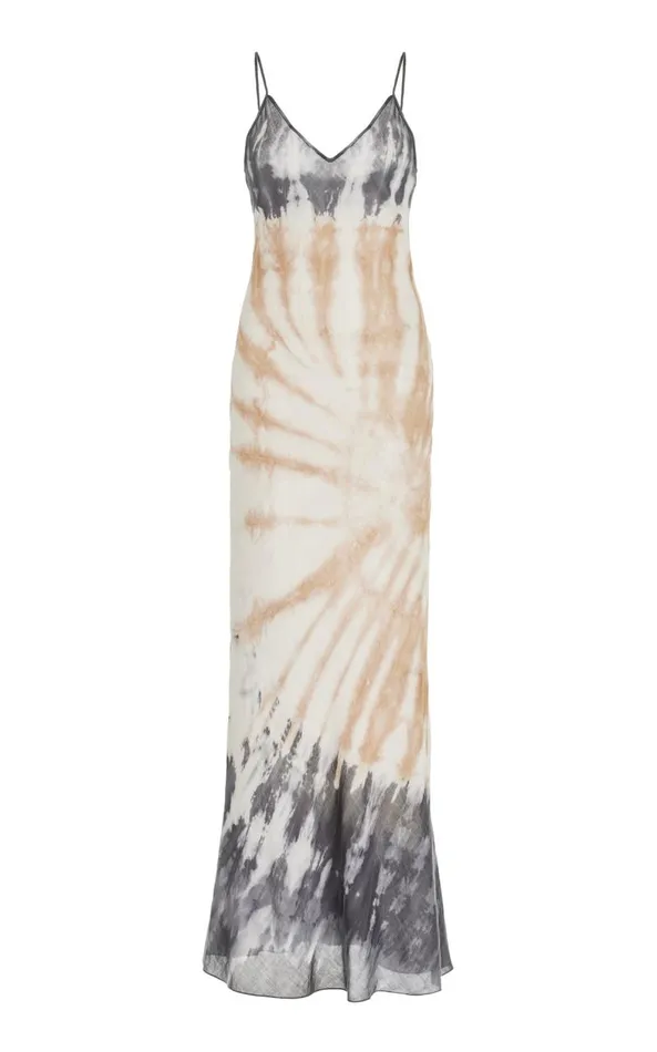 Gabriela Hearst Dresses Women Arwen Dress In Camel Multi Tie Dye Cashmere Silk Gauze Gabriela Hearst Dresses Women Arwen Dress In Camel Multi Tie Dye Cashmere Silk Gauze
