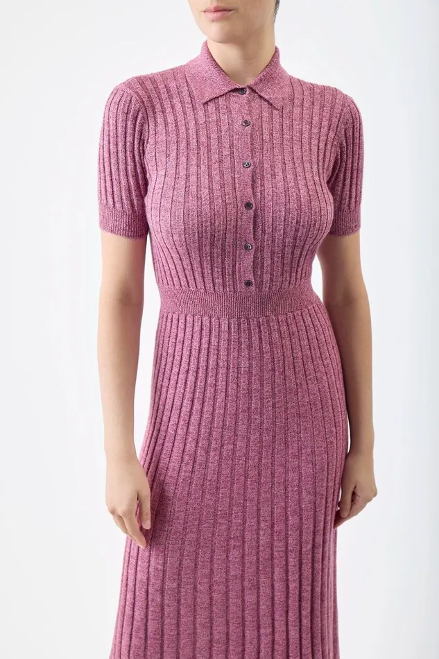Gabriela Hearst Dresses Women Avant Knit Dress In Blush Multi Cashmere Silk
