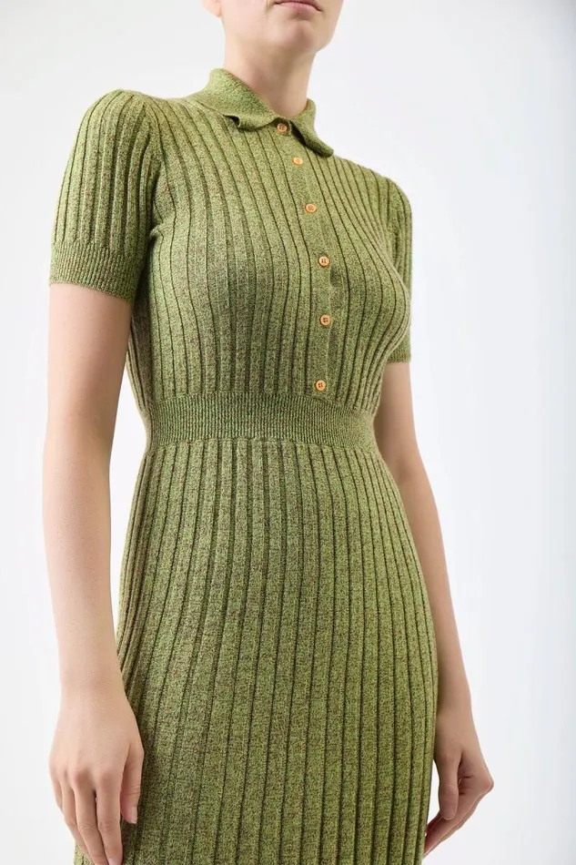 Gabriela Hearst Dresses Women Avant Knit Dress In Green Multi Cashmere Silk