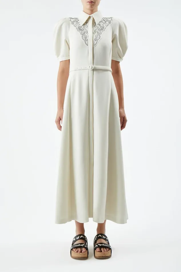 Gabriela Hearst Dresses Women Billy Dress In Ivory DoubleFace Wool Crepe