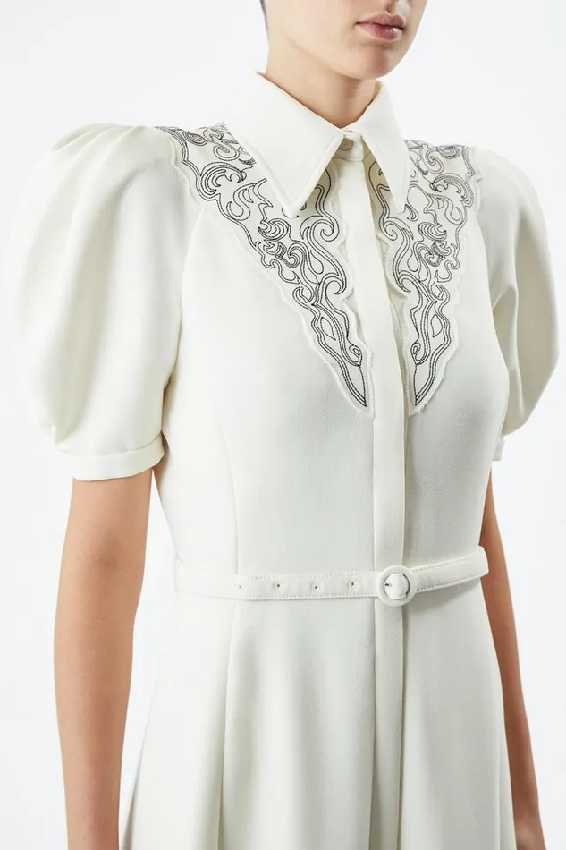 Gabriela Hearst Dresses Women Billy Dress In Ivory DoubleFace Wool Crepe