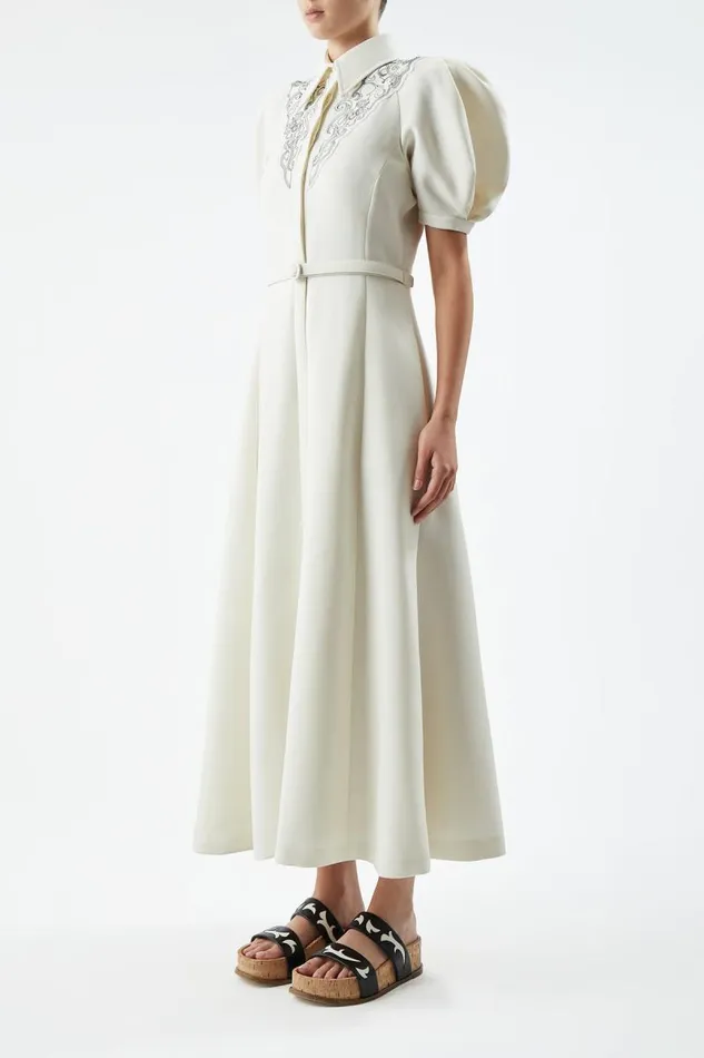 Gabriela Hearst Dresses Women Billy Dress In Ivory DoubleFace Wool Crepe