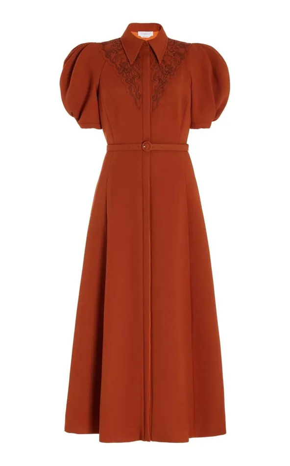 Gabriela Hearst Dresses Women Billy Dress In Red Clay DoubleFace Wool Crepe