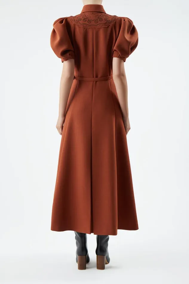 Gabriela Hearst Dresses Women Billy Dress In Red Clay DoubleFace Wool Crepe
