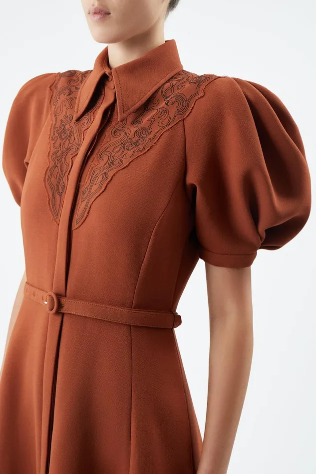 Gabriela Hearst Dresses Women Billy Dress In Red Clay DoubleFace Wool Crepe