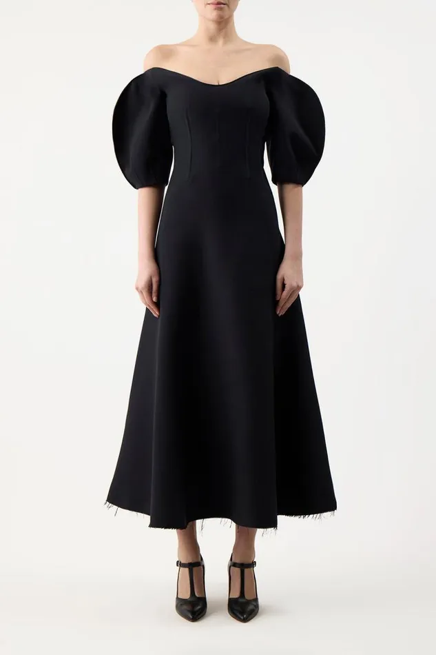 Gabriela Hearst Dresses Women Buisier Dress In Black Wool Silk Cady