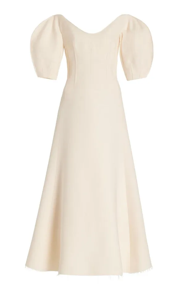 Gabriela Hearst Dresses Women Buisier Dress In Ivory Wool Silk Cady