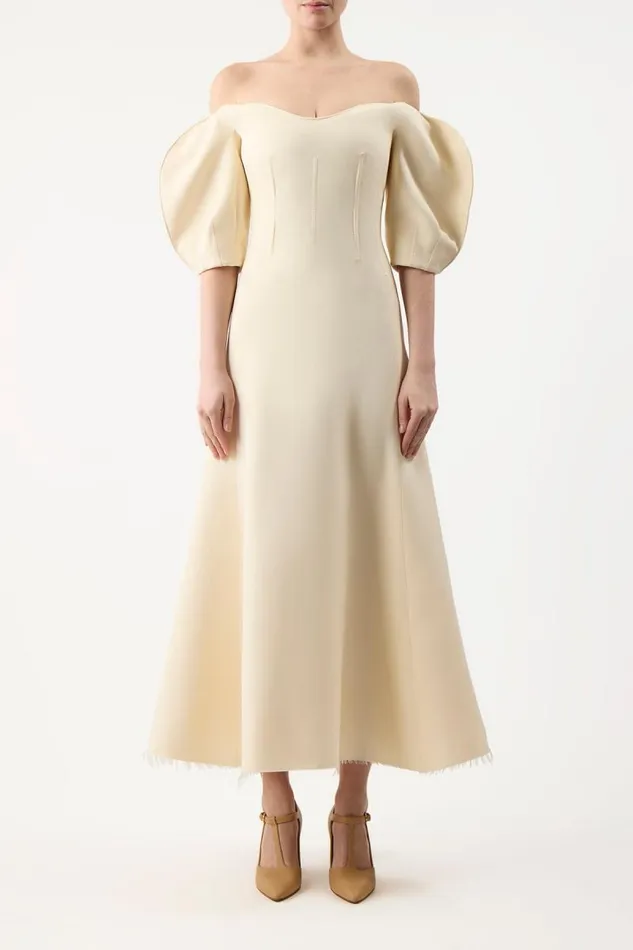 Gabriela Hearst Dresses Women Buisier Dress In Ivory Wool Silk Cady
