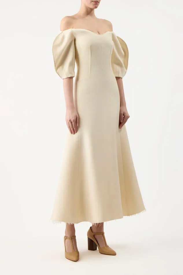 Gabriela Hearst Dresses Women Buisier Dress In Ivory Wool Silk Cady