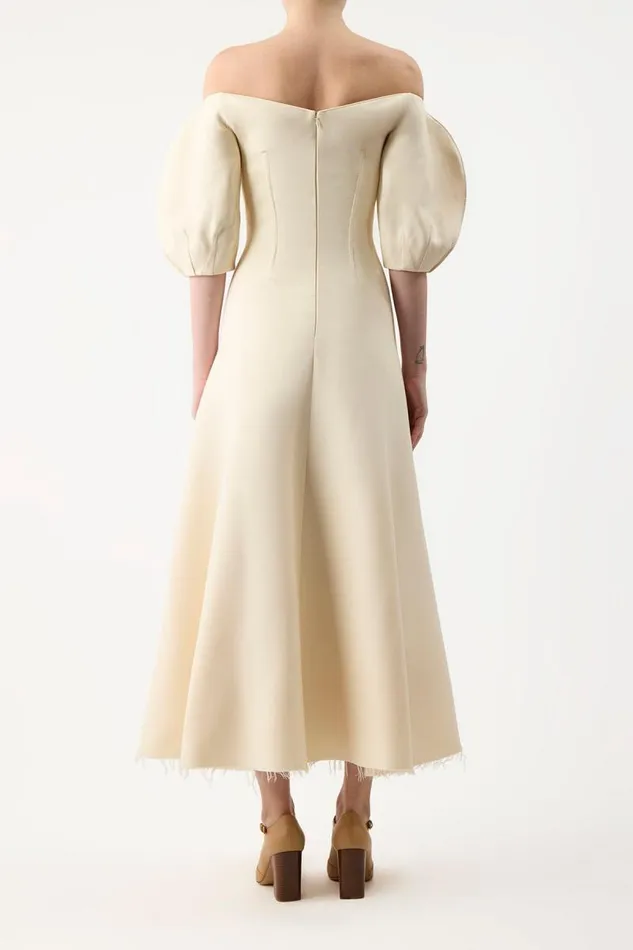 Gabriela Hearst Dresses Women Buisier Dress In Ivory Wool Silk Cady