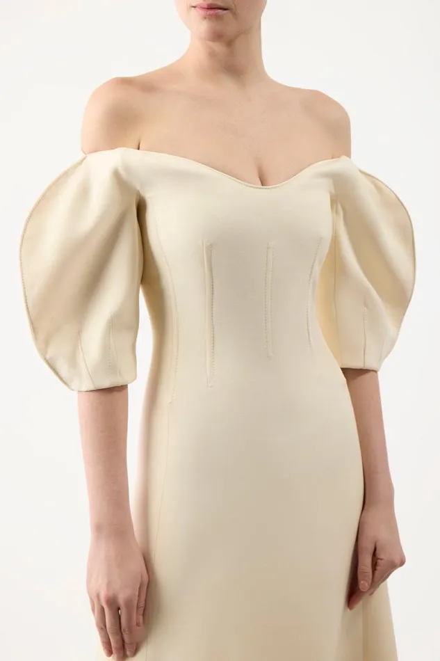Gabriela Hearst Dresses Women Buisier Dress In Ivory Wool Silk Cady