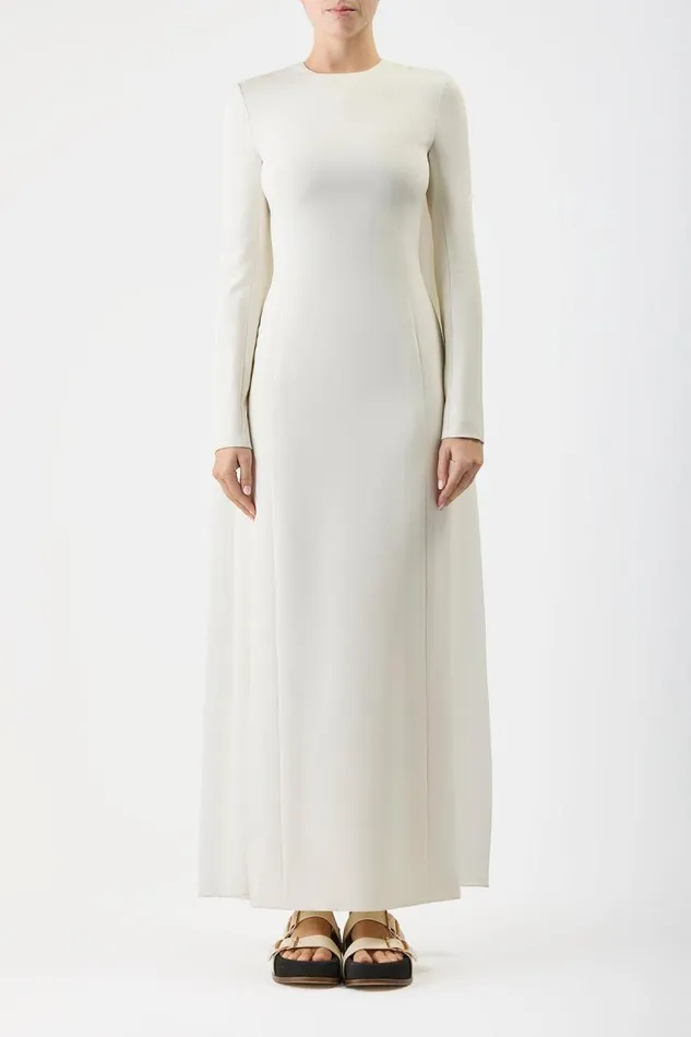Gabriela Hearst Dresses Women Carlota Draped Gown In Ivory Silk Wool Cady