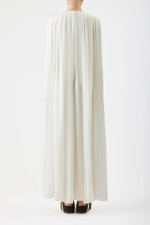 Gabriela Hearst Dresses Women Carlota Draped Gown In Ivory Silk Wool Cady