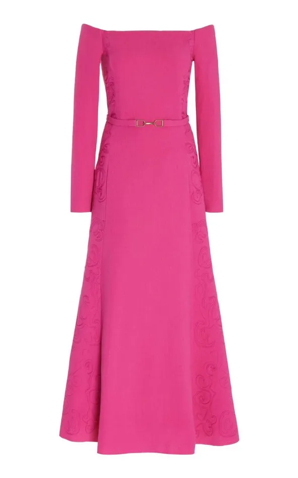 Gabriela Hearst Dresses Women Carole Embroidered Dress In Fuchia Virgin Wool Crepe