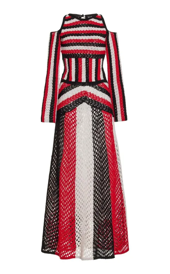 Gabriela Hearst Dresses Women Carr Macrame Dress In Red Multi Wool