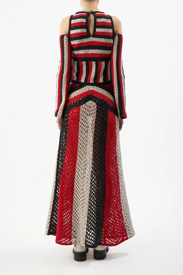 Gabriela Hearst Dresses Women Carr Macrame Dress In Red Multi Wool