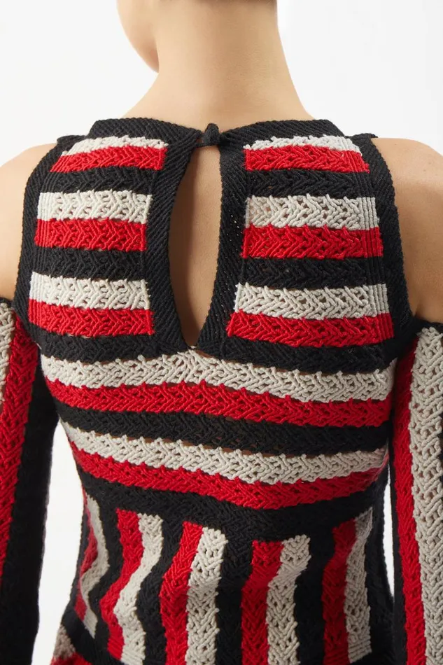 Gabriela Hearst Dresses Women Carr Macrame Dress In Red Multi Wool