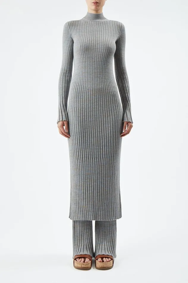 Gabriela Hearst Dresses Women Castor Knit Dress In Light Blue Melange Cashmere