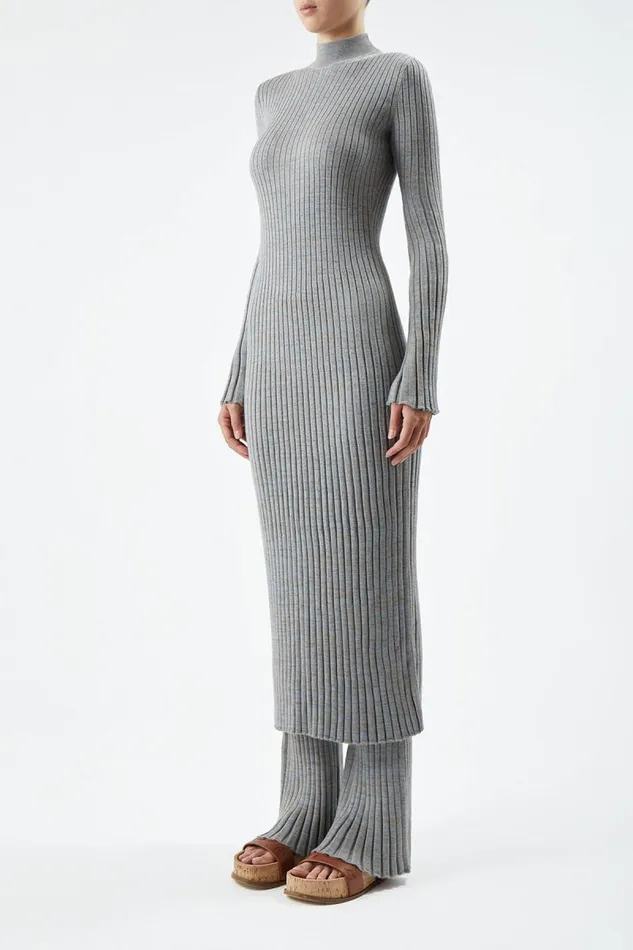 Gabriela Hearst Dresses Women Castor Knit Dress In Light Blue Melange Cashmere