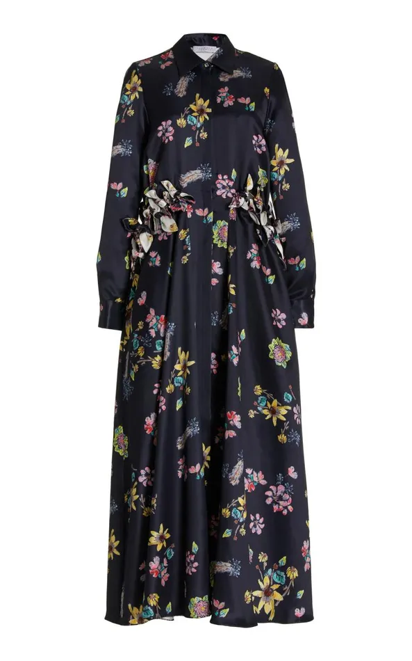Gabriela Hearst Dresses Women Clive Shirtdress In Dark Navy Multi Printed Silk Gabriela Hearst Dresses Women Clive Shirtdress In Dark Navy Multi Printed Silk