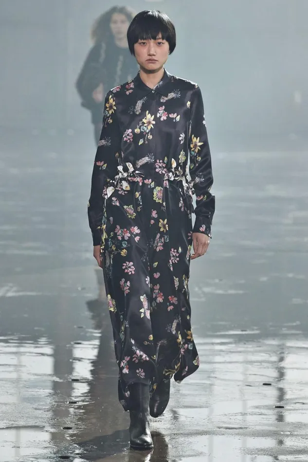 Gabriela Hearst Dresses Women Clive Shirtdress In Dark Navy Multi Printed Silk