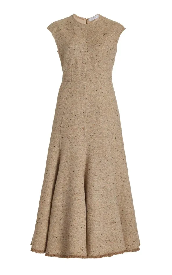 Gabriela Hearst Dresses Women Crowther Dress In Oatmeal Multi Cashmere Virgin Wool Gabriela Hearst Dresses Women Crowther Dress In Oatmeal Multi Cashmere Virgin Wool