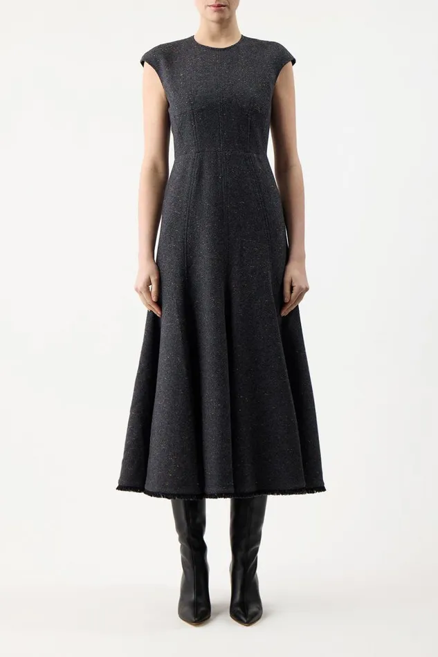 Gabriela Hearst Dresses Women Crowther Dress In State Multi Cashmere Virgin Wool