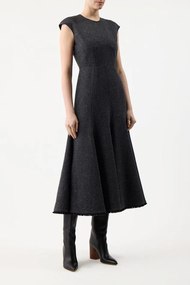 Gabriela Hearst Dresses Women Crowther Dress In State Multi Cashmere Virgin Wool