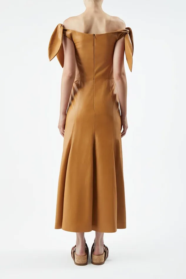 Gabriela Hearst Dresses Women Eda Dress In Cashew Nappa Leather