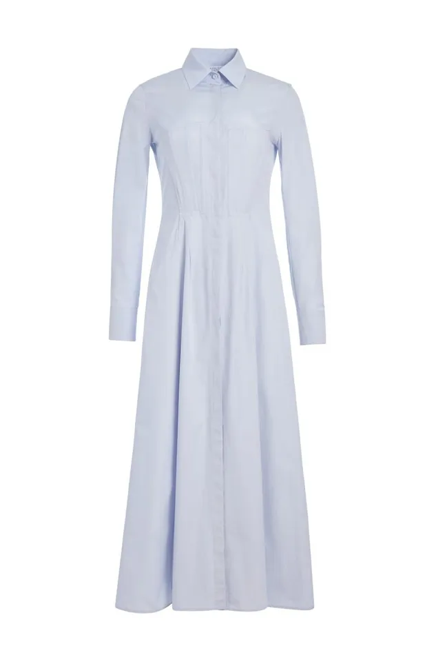 Gabriela Hearst Dresses Women Eugene Shirtdress In Light Blue Sea Island Cotton Poplin Gabriela Hearst Dresses Women Eugene Shirtdress In Light Blue Sea Island Cotton Poplin