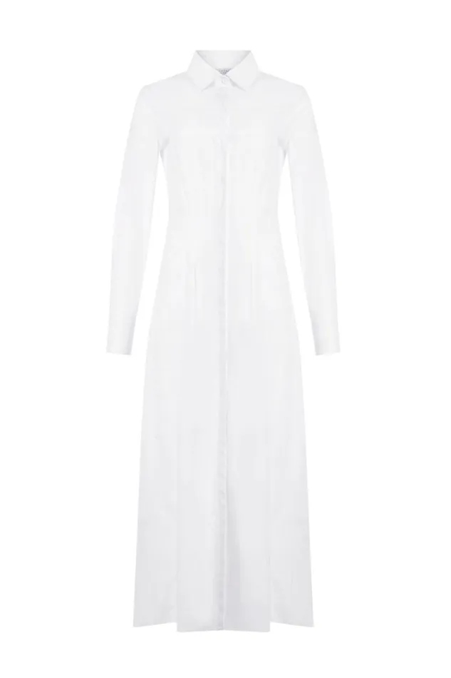 Gabriela Hearst Dresses Women Eugene Shirtdress In White Sea Island Cotton Poplin Gabriela Hearst Dresses Women Eugene Shirtdress In White Sea Island Cotton Poplin