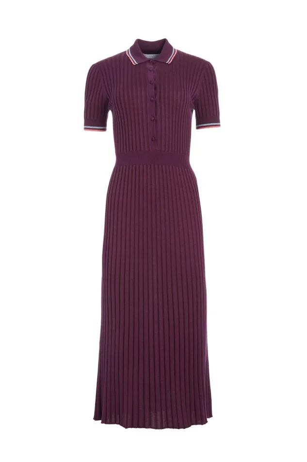 Gabriela Hearst Dresses Women Eyot Knit Dress In Italian Plum Cashmere Silk