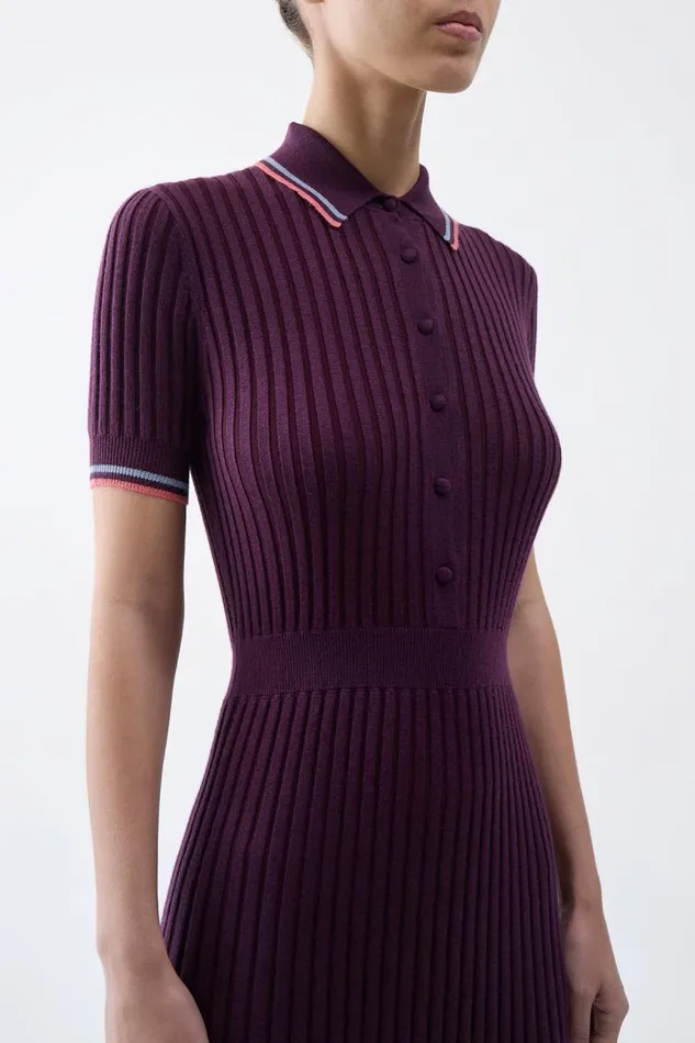 Gabriela Hearst Dresses Women Eyot Knit Dress In Italian Plum Cashmere Silk